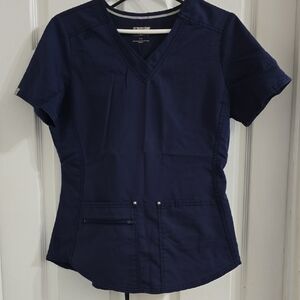 Women's Navy V-Neck Scrub Set.